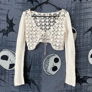 No Boundaries White Crochet Cardigan